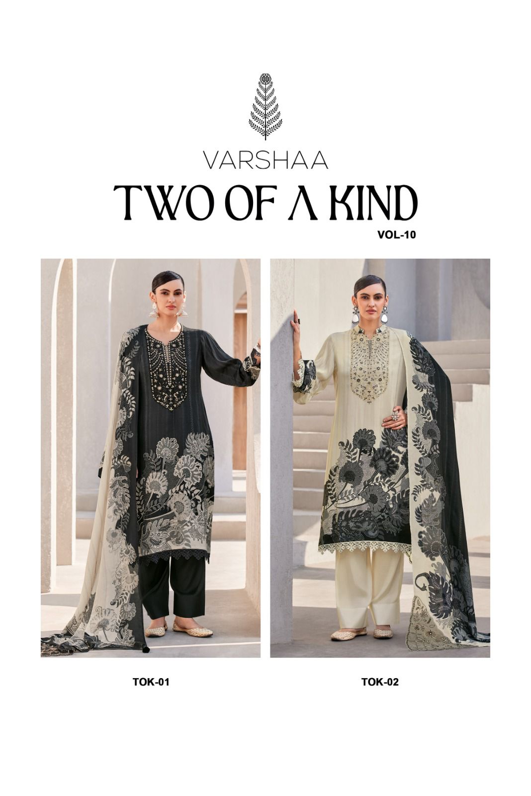 Varsha TWO OF A KIND VISCOSE MUSLIN DIGITALLY PRINTED WITH EMBROIDERY