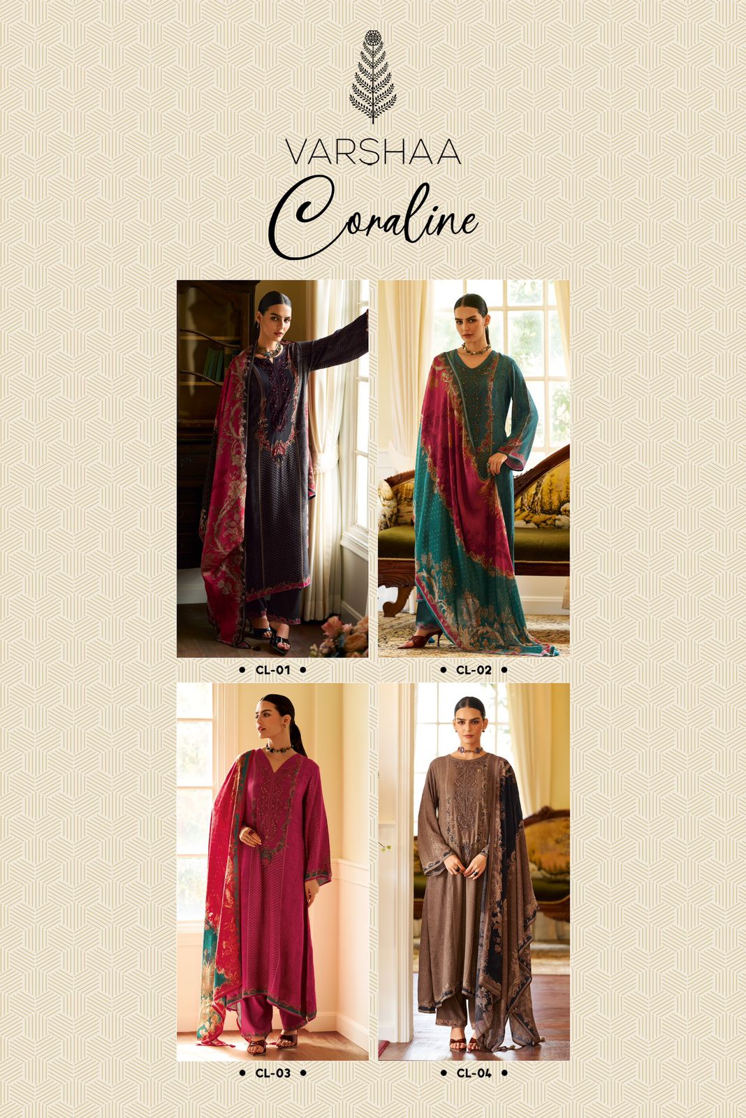 Varsha coraline ladies suits wholesalers