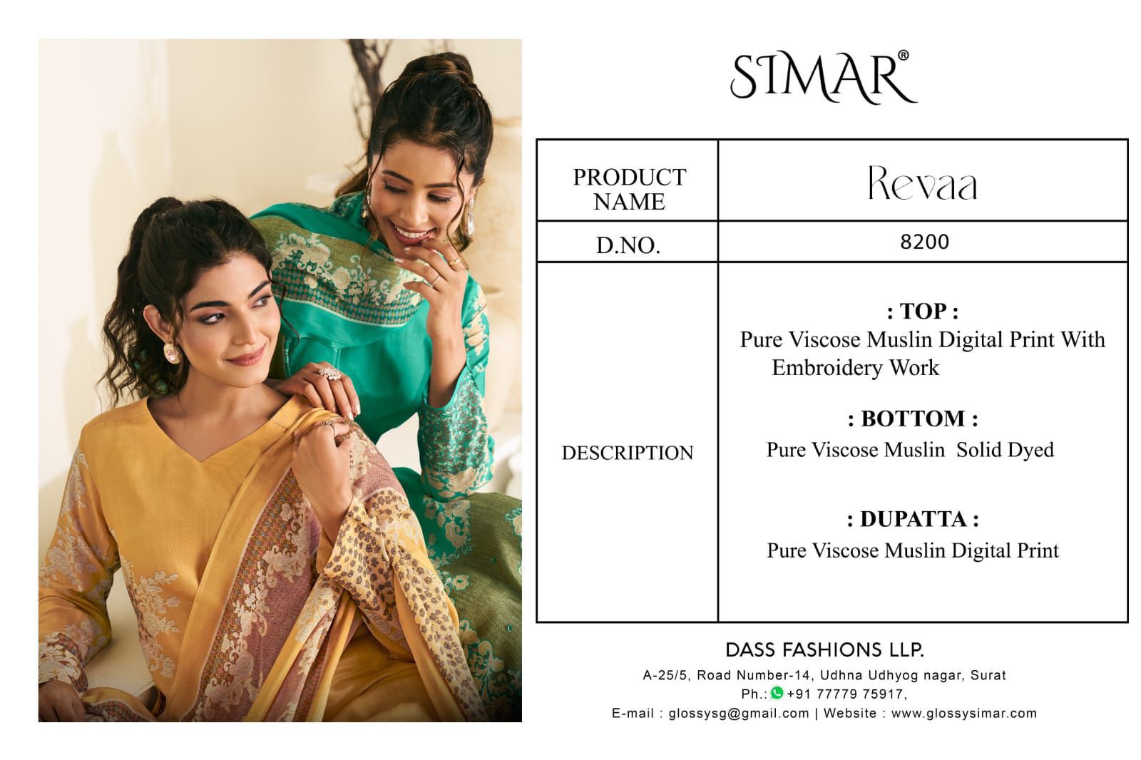 Glossy simar revaa ladies suits wholesalers n manufacturers