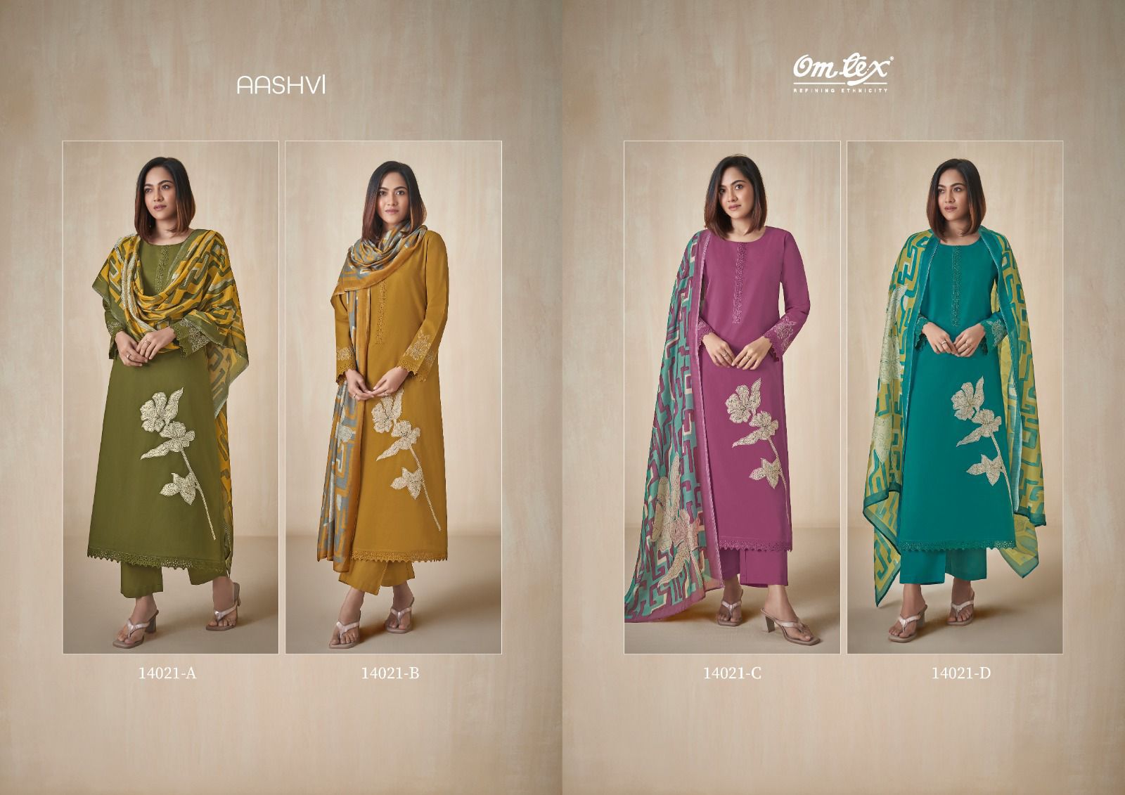 Omtex Aashvi premium lawn cotton embroidery