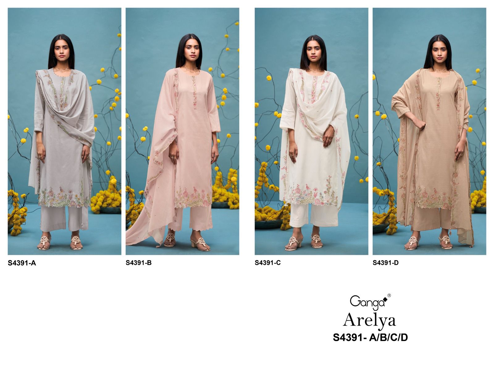 Ganga Arelya 4391 ladies suits wholesalers