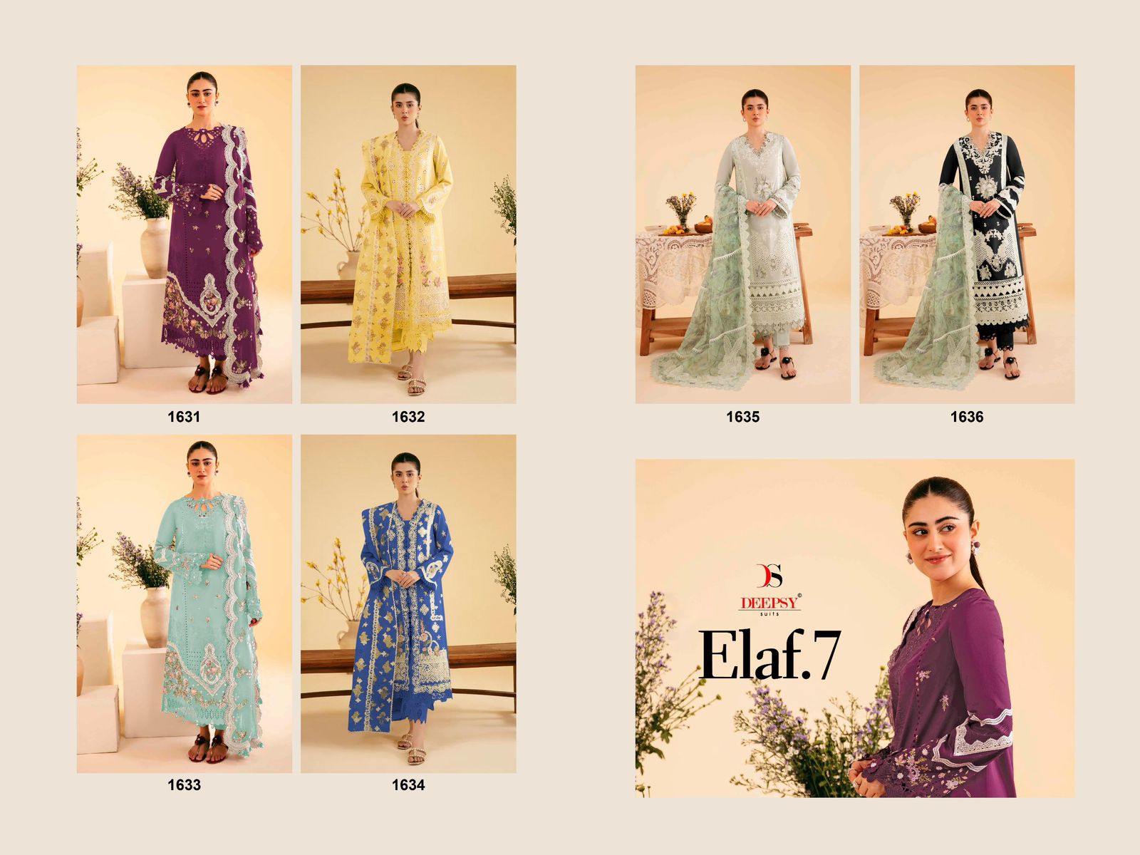 ELAF Luxury Lawn -7 by  DEEPSY SUITS*  pakistani wholesalers