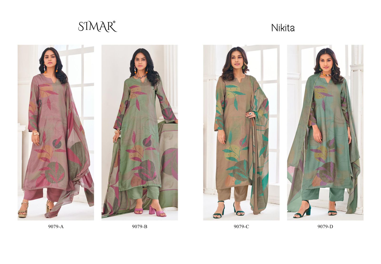 Glossy simar nikita muslin suits wholesalers