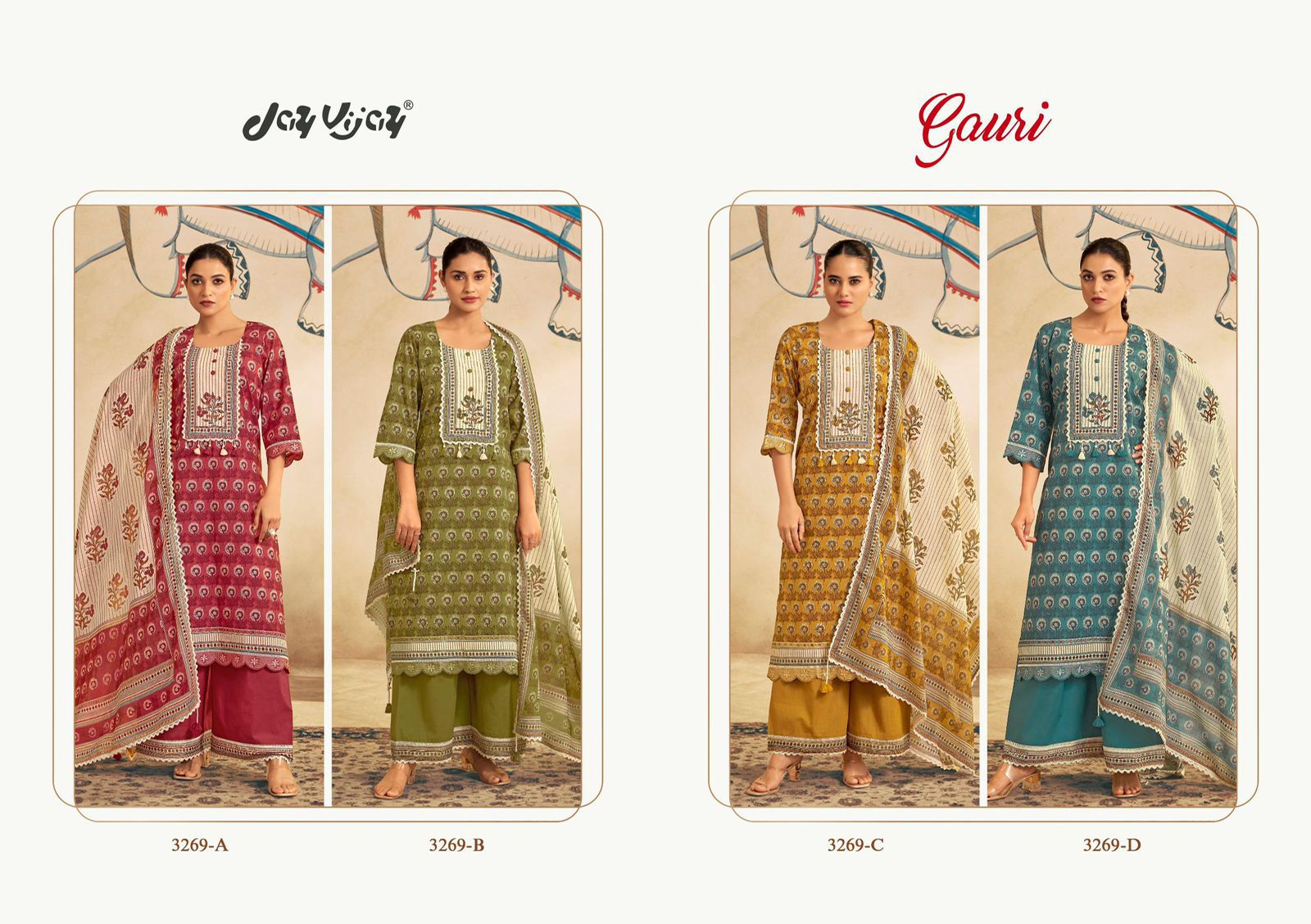 Jay vijay gauri cotton ladies suits wholesalers n manufacturers