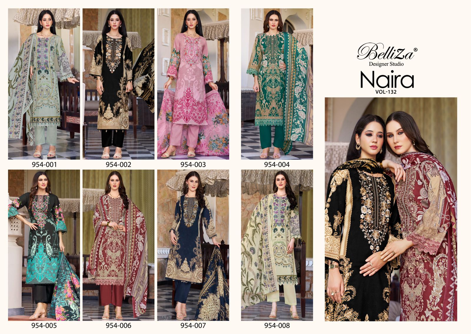 Belliza Naira 132 ladies suits wholesalers