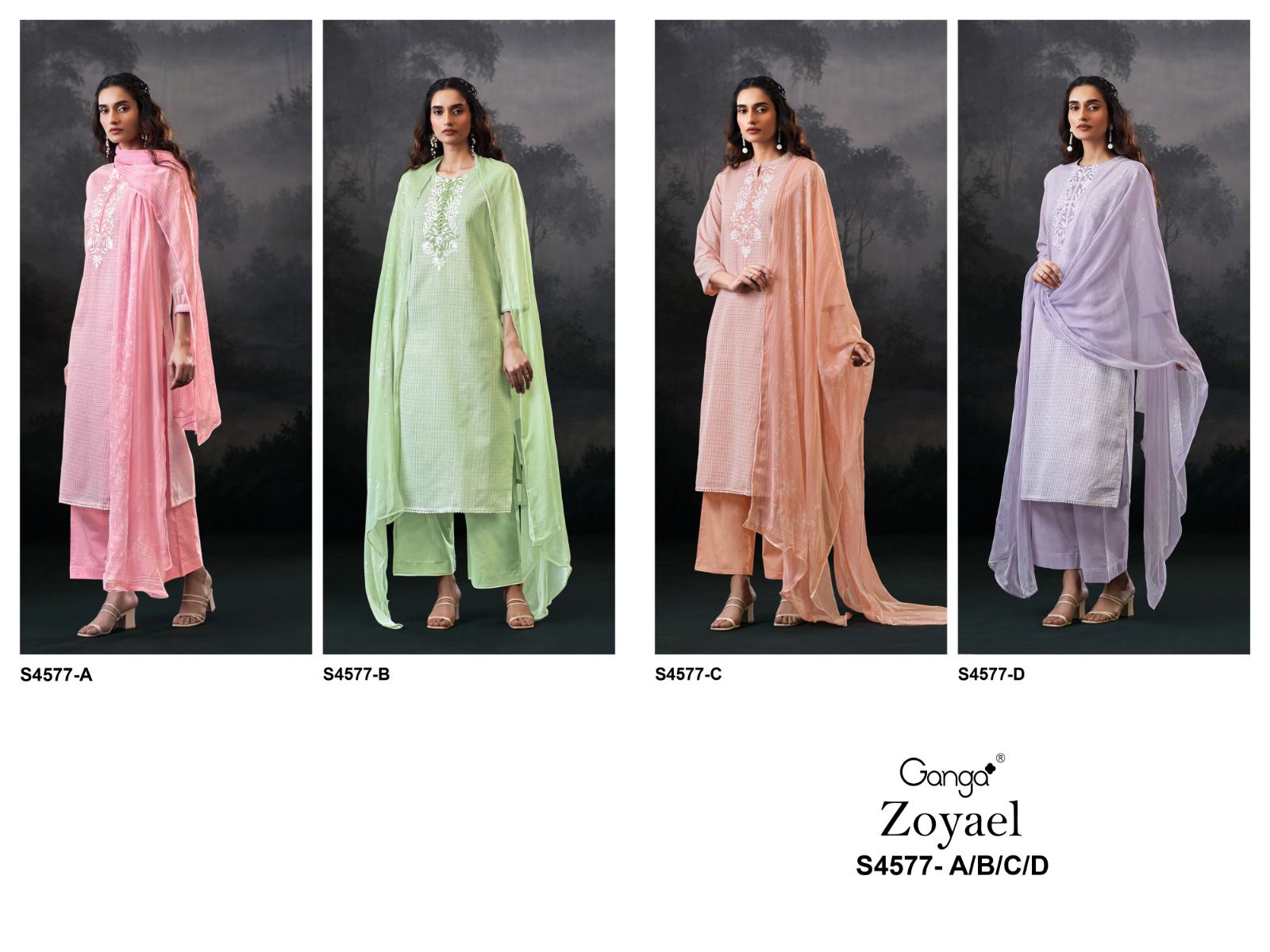 Ganga zoyael 4577 ladies suits wholesalers