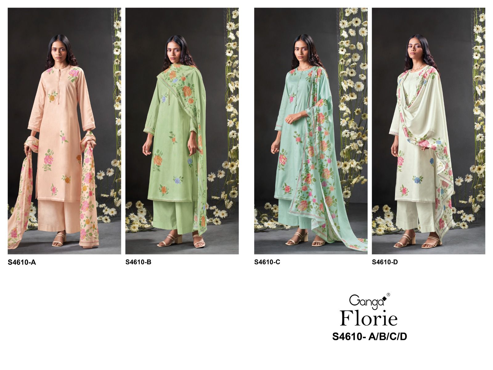 Ganga Floris 4610 ladies cotton suits wholesalers