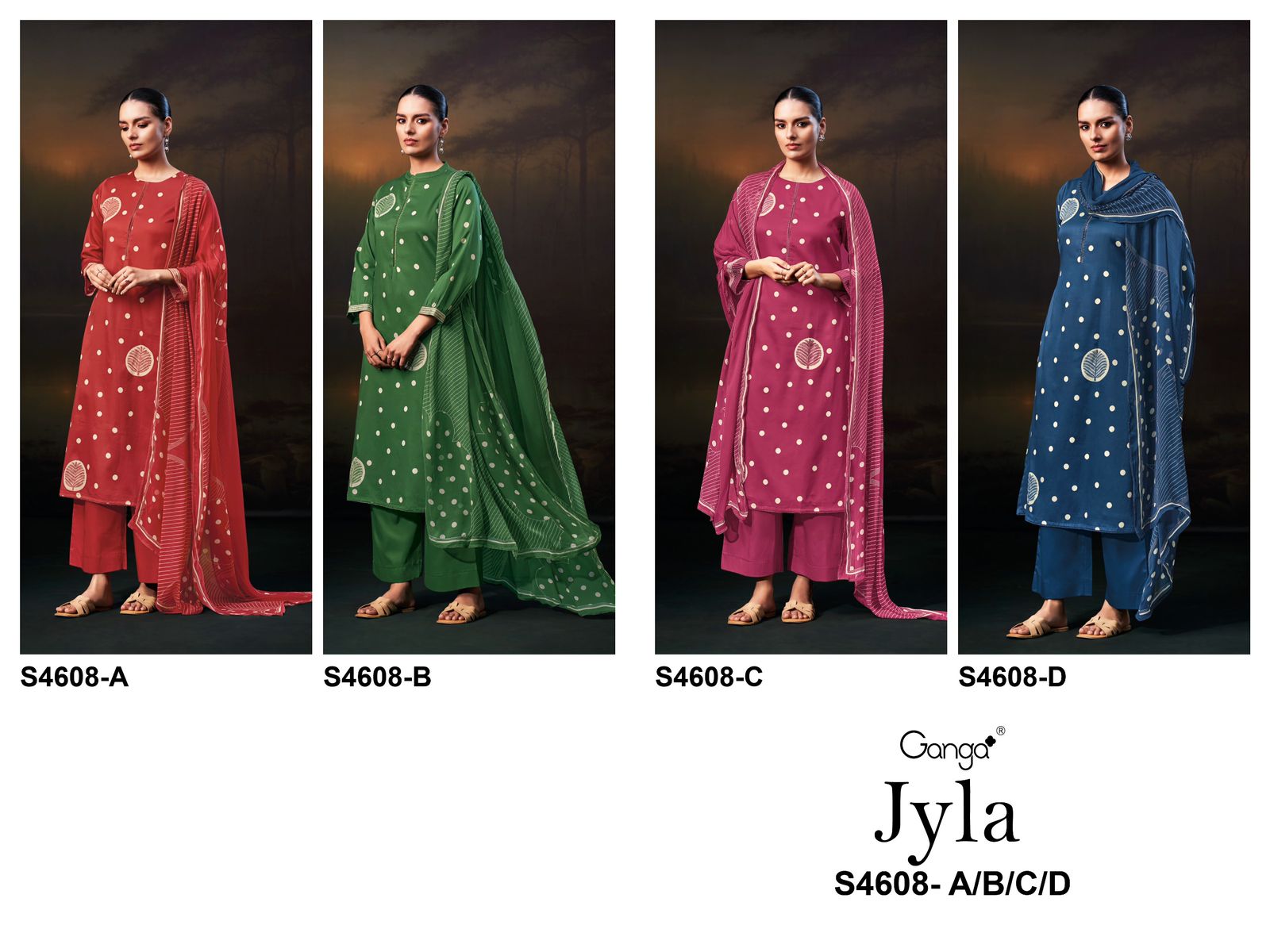 Ganga Jyla 4608 ladies suits wholesalers n manufacturers
