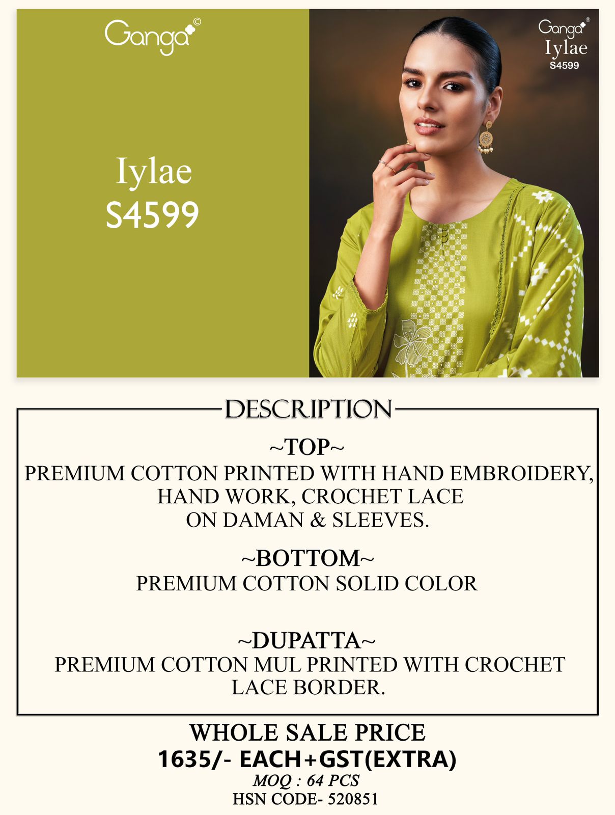 Ganga Ilylae 4599 ladies fancy suits wholesalers