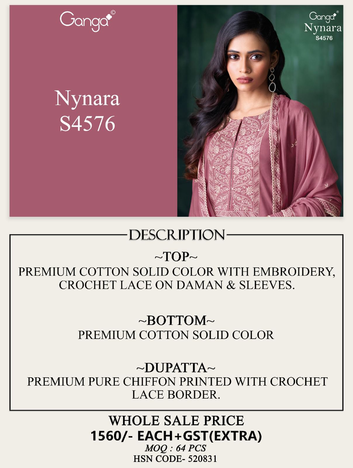 Ganga Nynara 4576 ladies suits wholesalers