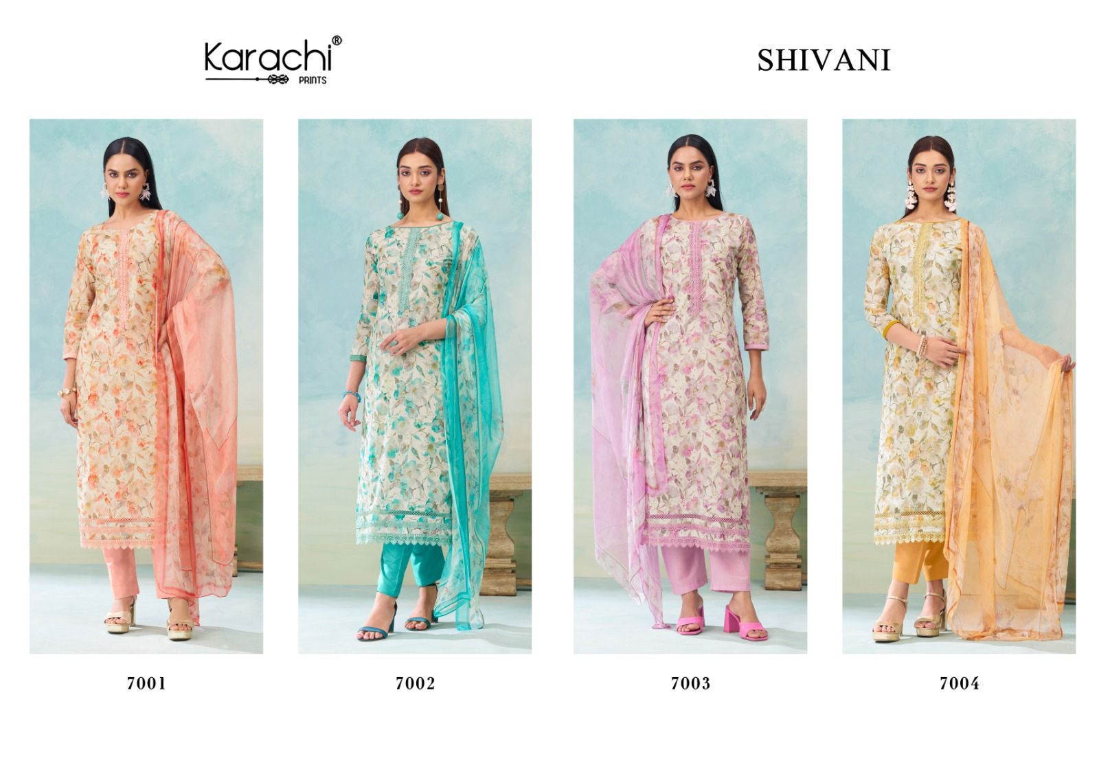 Kesar Karachi Shivani ladies suits wholesalers