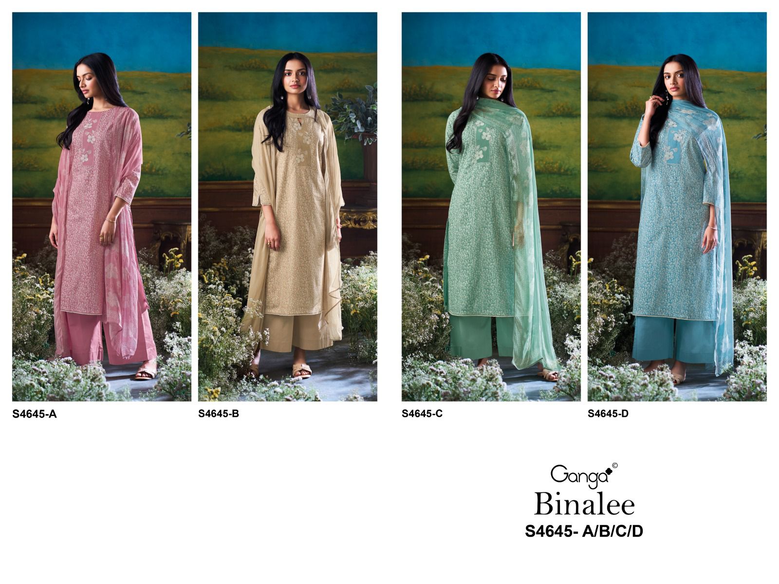 Ganga Binalee 4645 ladies cotton suits wholesalers
