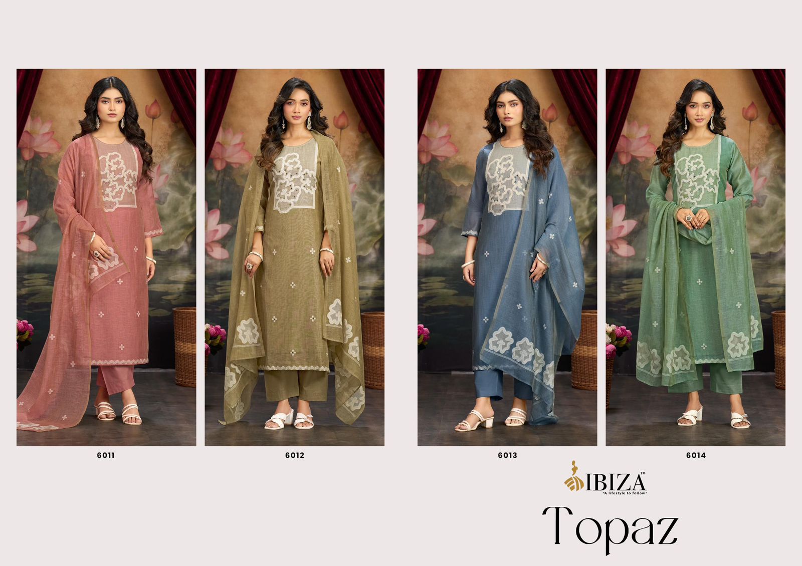 Ibiza Topaz ladies Organic Linen suits