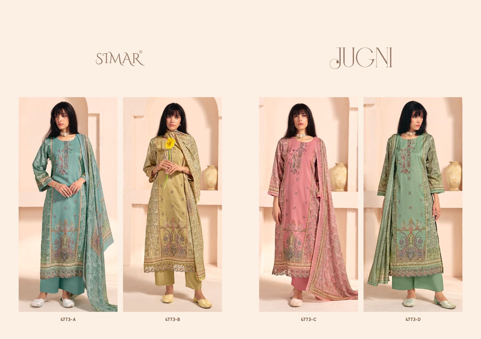 Glossy Simar Jugni ladies suits wholesalers