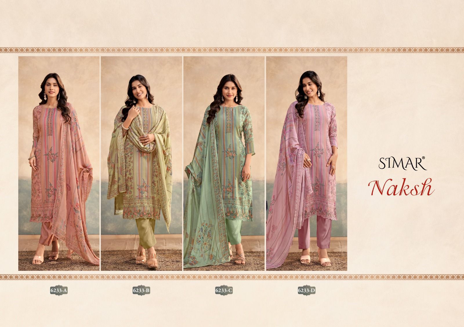 Simar Naksh mal digital ladies suits wholesalers