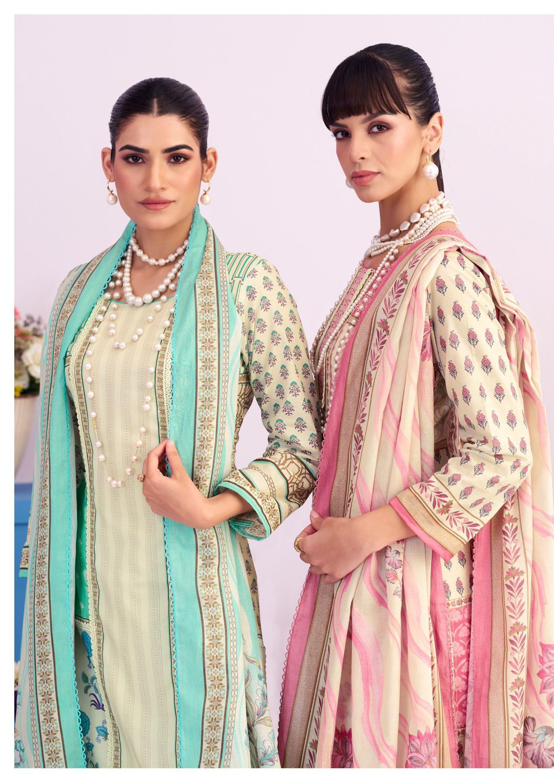 Kesar White cloud ladies cotton lawn ladies suits wholesalers