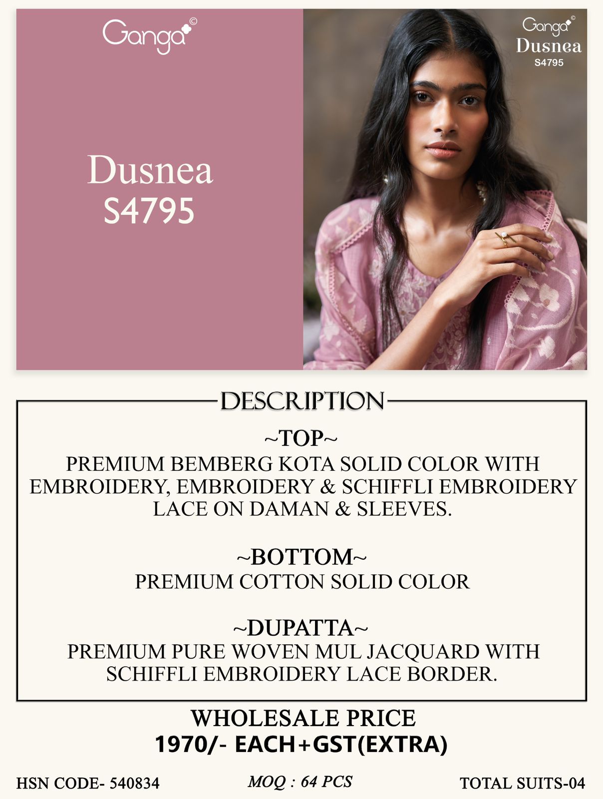 ganga-dusnea-suits 4795 ladies suits wholesalers
