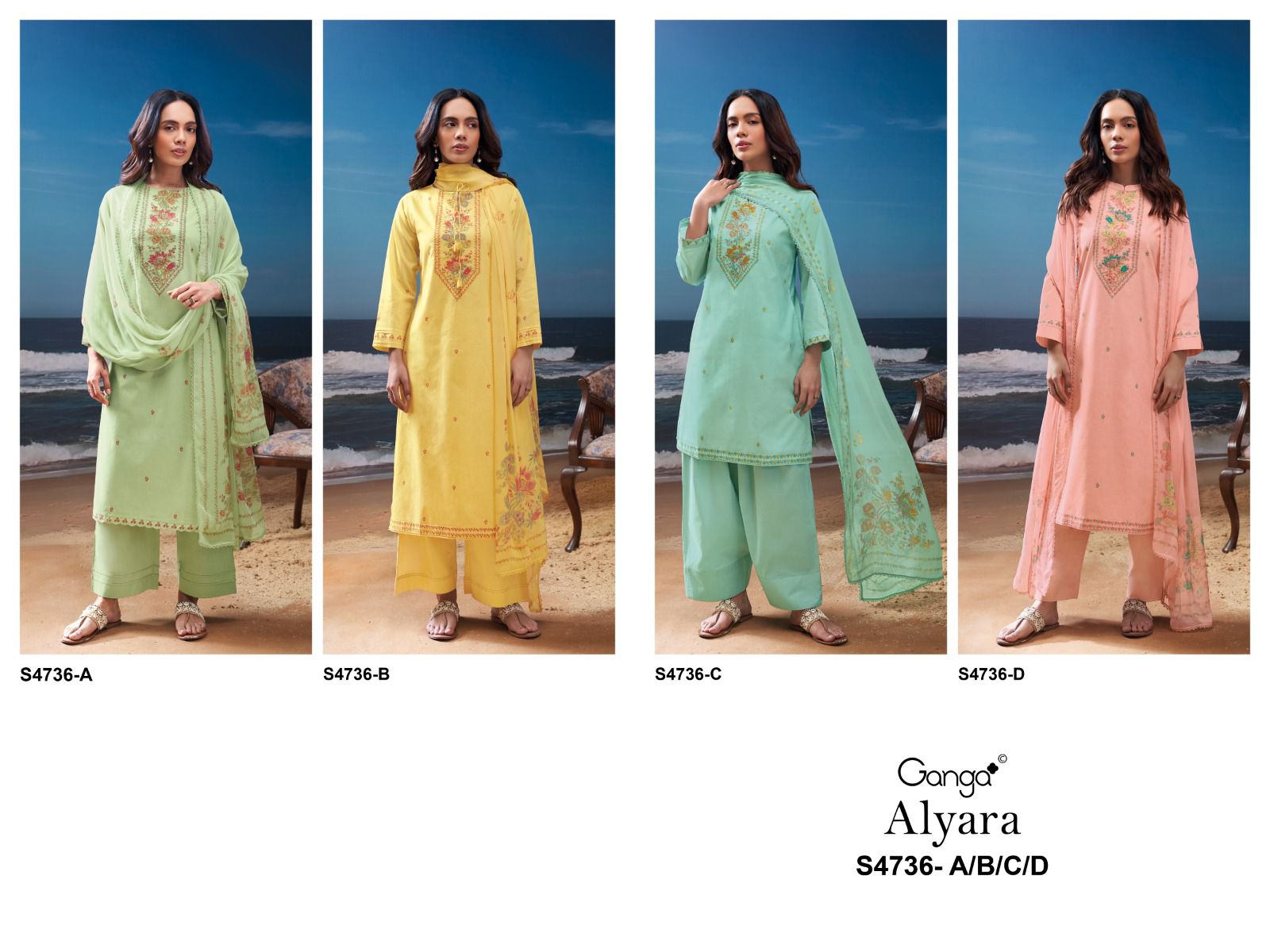 Ganga Alyara 4736 ladies suits