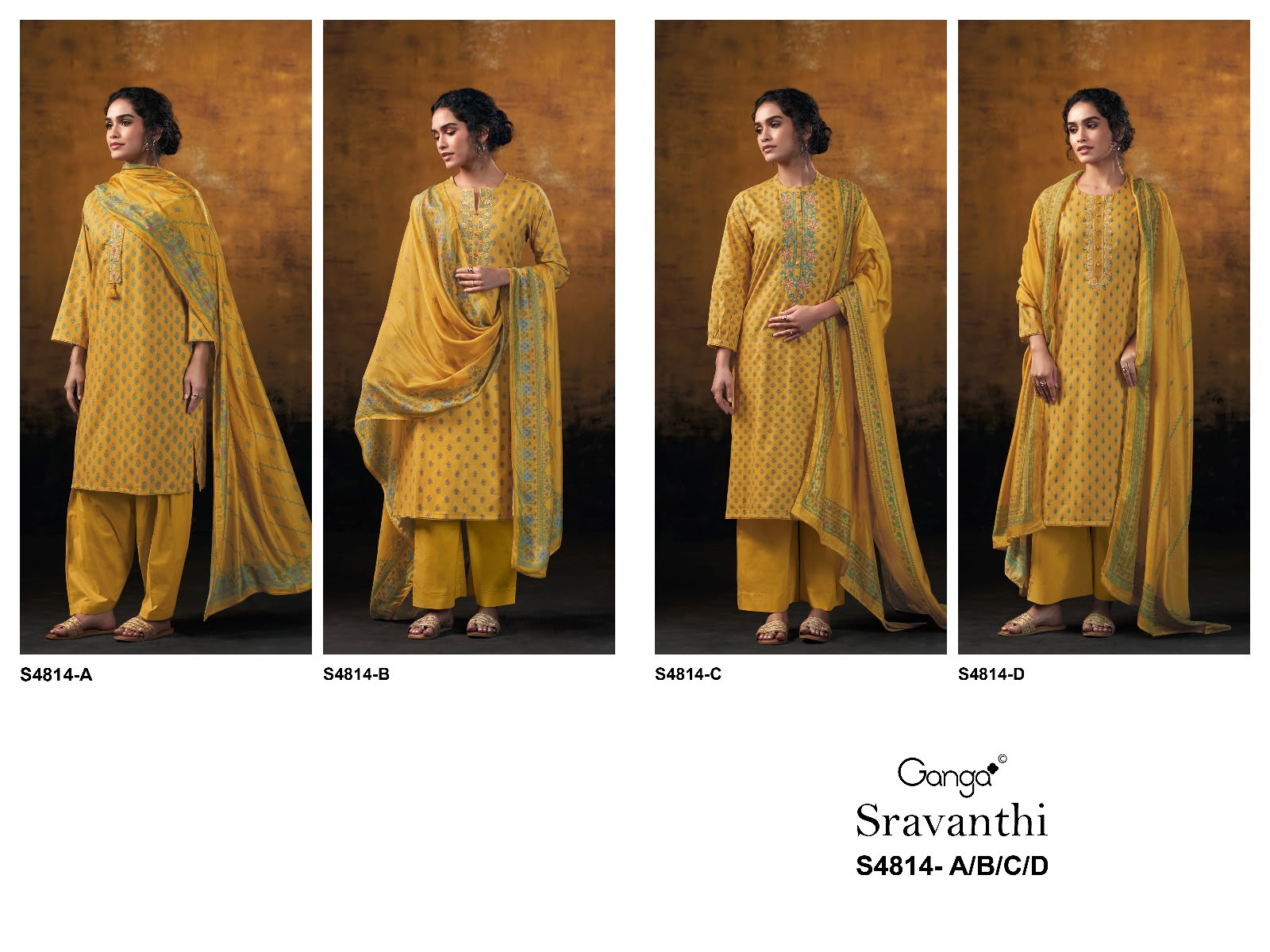 Ganga Sravanthi 4814 ladies suits wholesalers
