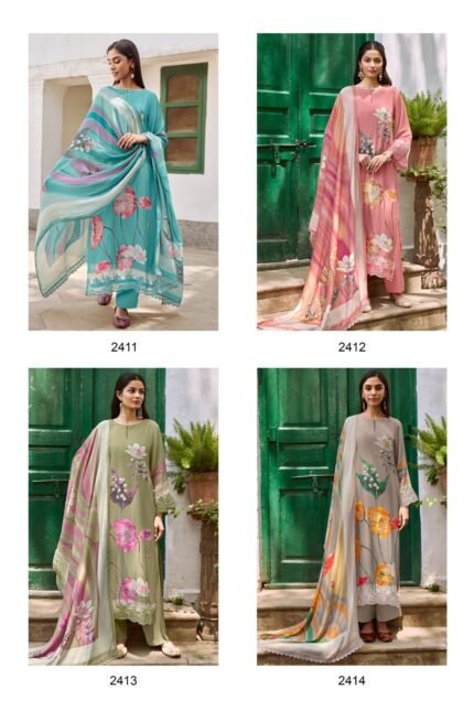 Kimora Dehri by Kimora muslin ladies suits wholesalers