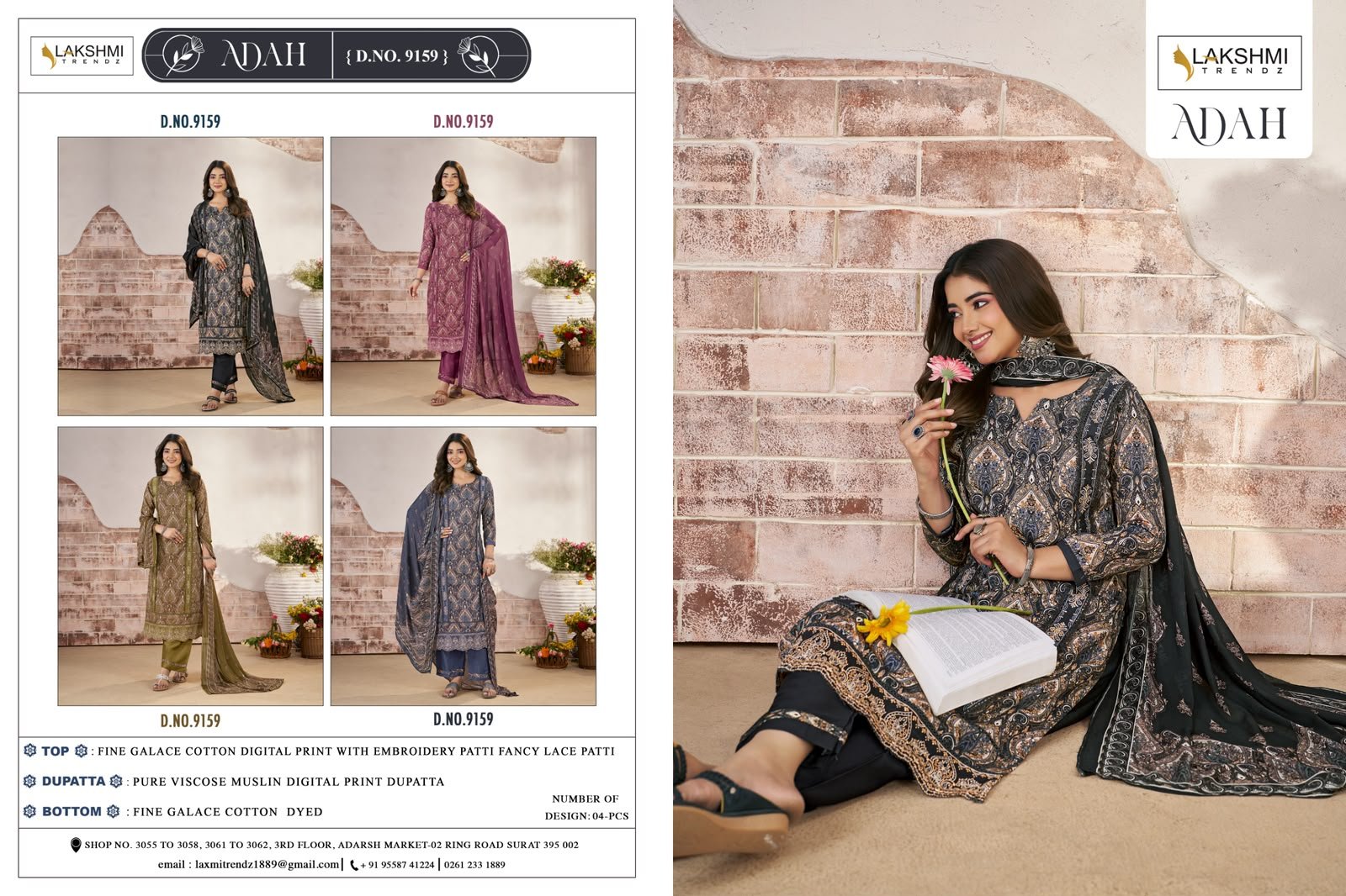 Laxmi Adah D.No. 9159 ladies cotton suits wholesalers