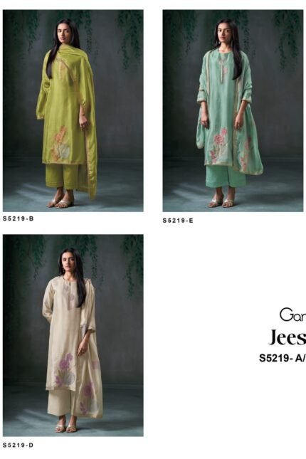 Ganga Jeeshka 5219 Jacquard Embroidery Suit