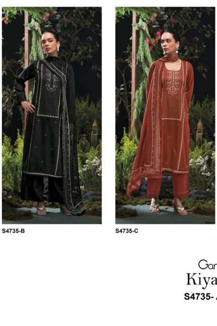 Ganga Kiyanshi 4735 cotton satin suits wholesalers