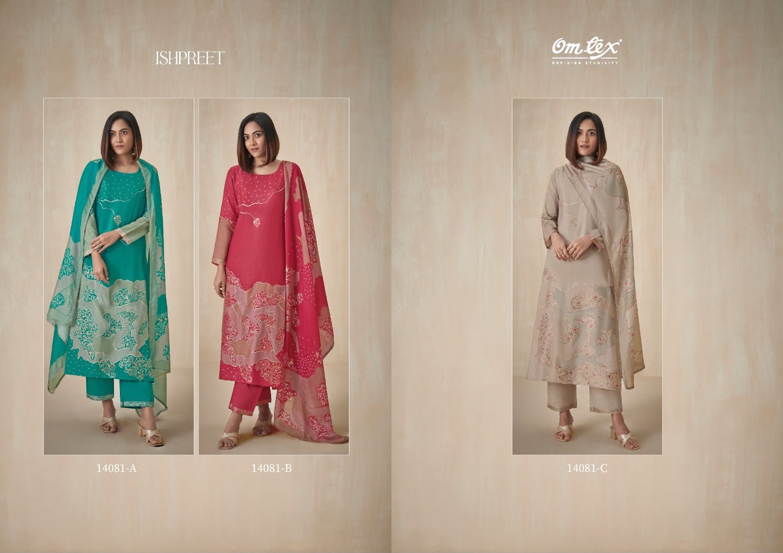 Omtex Ishpreet Muslin Jacquard Suit