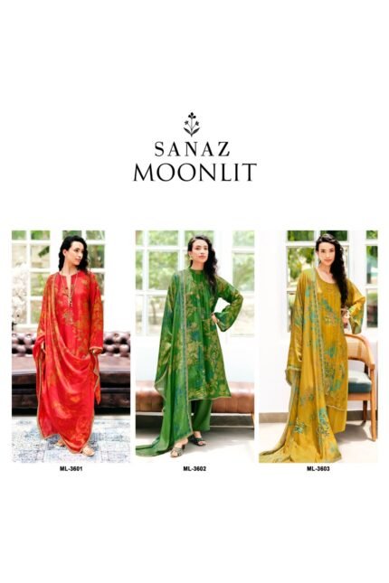 Sanaz Moonlit Viscose Silk Handwork Suit - 3 Designs @ ₹2195 | Zari Lace Dupatta