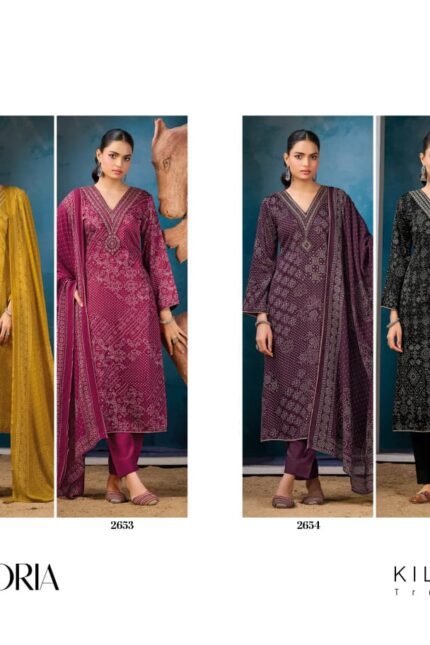 Kilory Trends Victoria  Gajji Silk Foil Suit - 6 Designs @ ₹1395 | Beads Embroidery Muslin Dupatta
