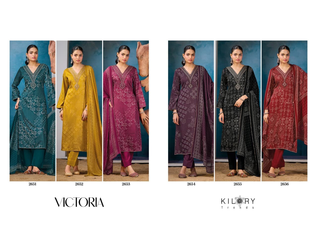 Kilory Trends Victoria  Gajji Silk Foil Suit - 6 Designs @ ₹1395 | Beads Embroidery Muslin Dupatta