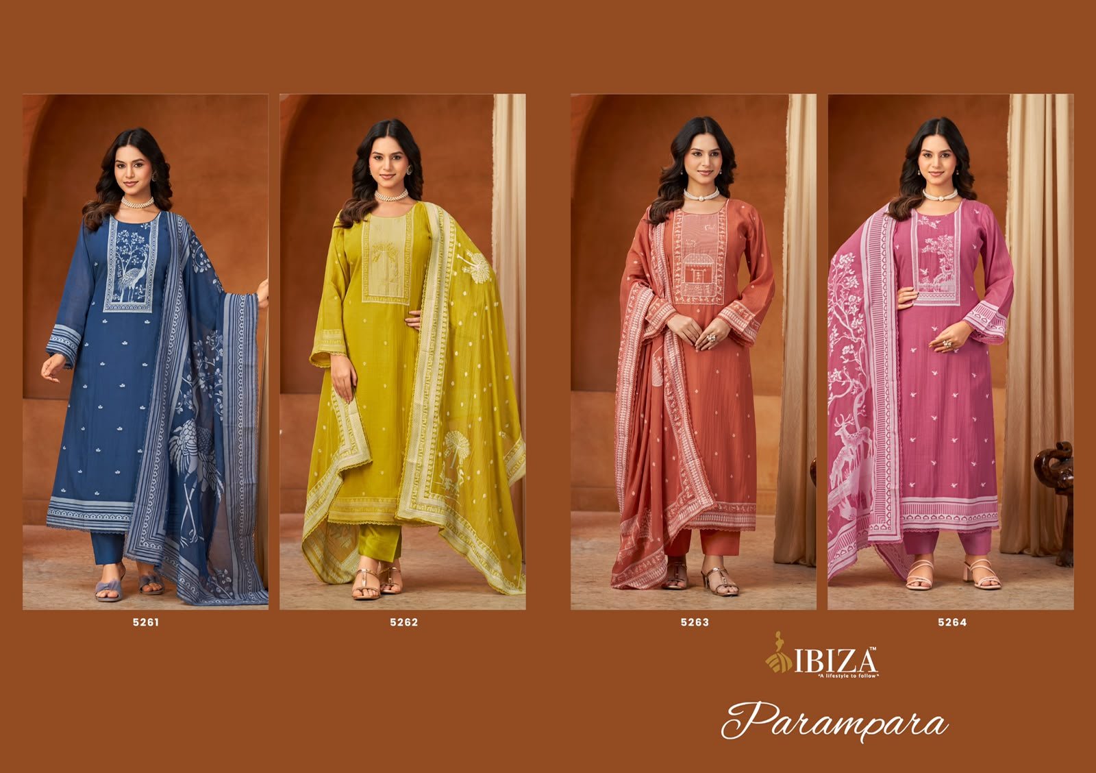 Ibiza Parampara  Banarasi Silk Jaquard Suit
