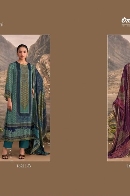 Omtex Kyomi Rumi Silk Chiffon Suit - 3 Designs @ ₹2695 | Embroidery Patch Work