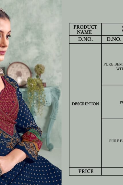 Rakhi Safarnama Bemberg Diamond Silk Suit - 4 Designs @ ₹2695 | Swarovski Hand Work