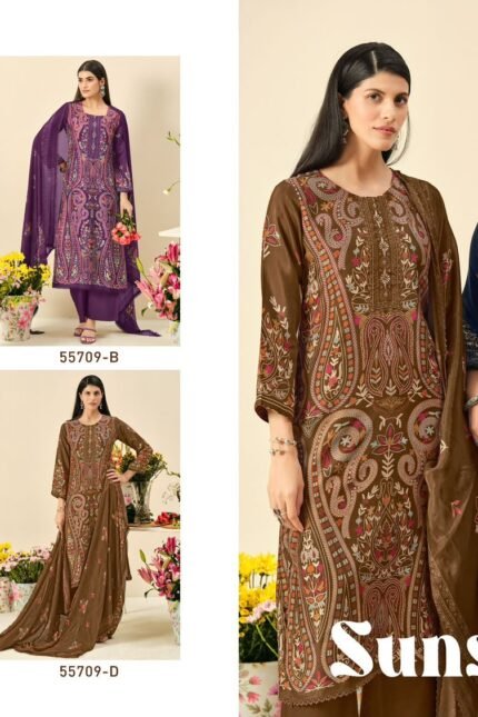 Rakhi Sunshine Bemberg Modal Printed Suit - 4 Designs @ ₹2295 | Hand Work & Laces