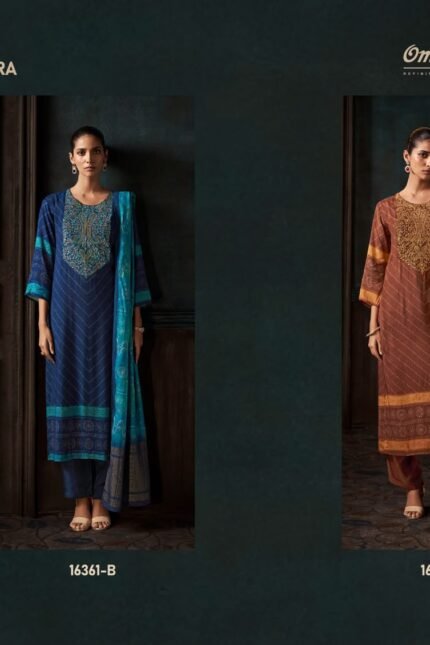 Omtex Sivara Muslin Silk Digital Print Suit with Embroidery Patch