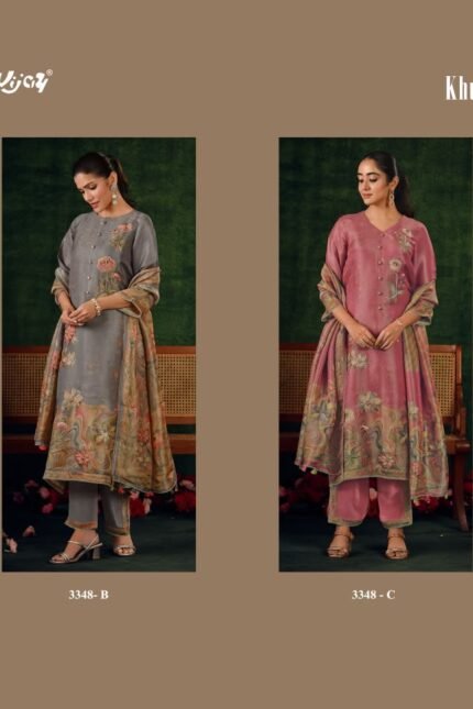Jay Vijay Khush 3348 Bemberg Giraffe Digital Print Suit with Handwork