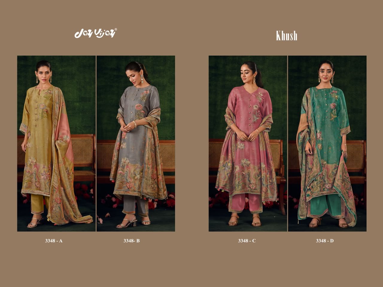 Jay Vijay Khush 3348 Bemberg Giraffe Digital Print Suit with Handwork