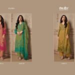 Omtex Elora Premium Organza Twill Digital Print Embroidered Suit