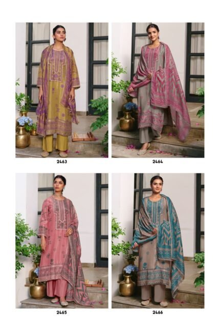 Kimora Verandah Pure Muslin Shimmer Digital Print Tilla Suit