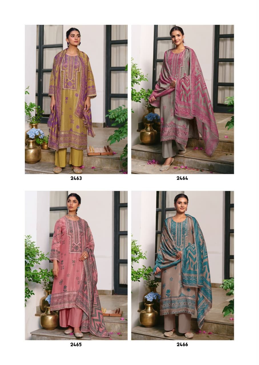 Kimora Verandah Pure Muslin Shimmer Digital Print Tilla Suit