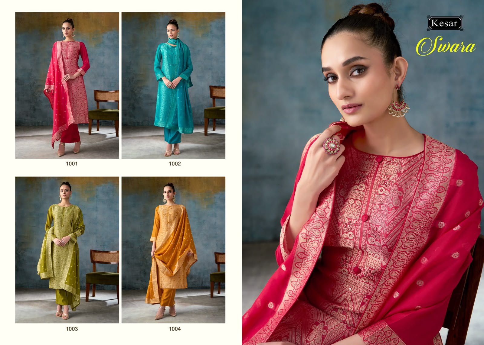 Kesar Swara Pure Banglory Silk Jacquard Handwork Suit