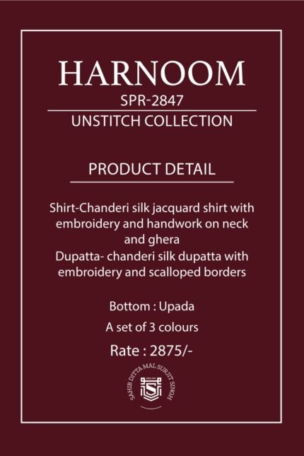 Naariti Harnoom Chanderi Silk Jacquard Hand Work Suit