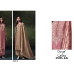 Ganga Celsa 5205 Bemberg Russian Silk Schiffli Lace Suit - 2 Pcs Rate 2465