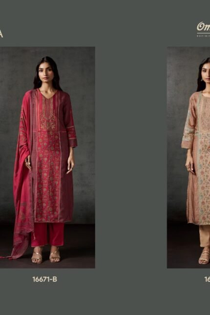 Omtex Ira Russian Silk Digital Print Patch Suit - 3 Pcs Rate 2095