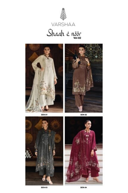 Varsha Shaah E Noor 2 Viscose Pashmina Winter Suit - 4 Pcs Rate 2680