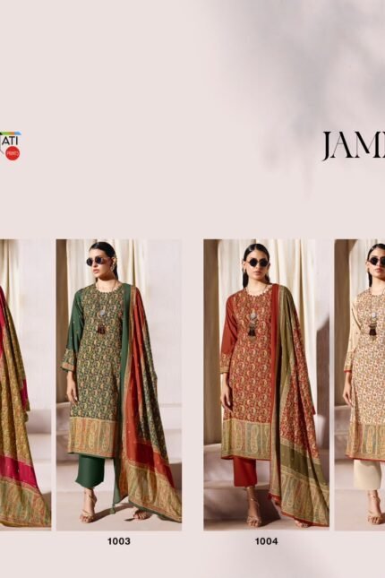 Rangati Prints Jamdaani Pashmina Weave Position Print Suit - 6 Pcs Rate 1399