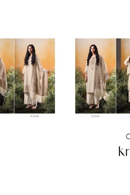 Ganga Kridha 2340-2345 Premium Pure Pashmina Embroidery Suit - 6 Pcs Rate 2150
