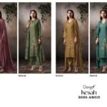 Ganga Kesah 5353 Premium Pure Wool Pashmina Schiffli Lace Suit - 4 Pcs Rate 1675