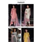 Varsha Cashmere Paisley Pin Cord Digital Print Thread Zari Handwork Suit - 4 Pcs Rate 2380
